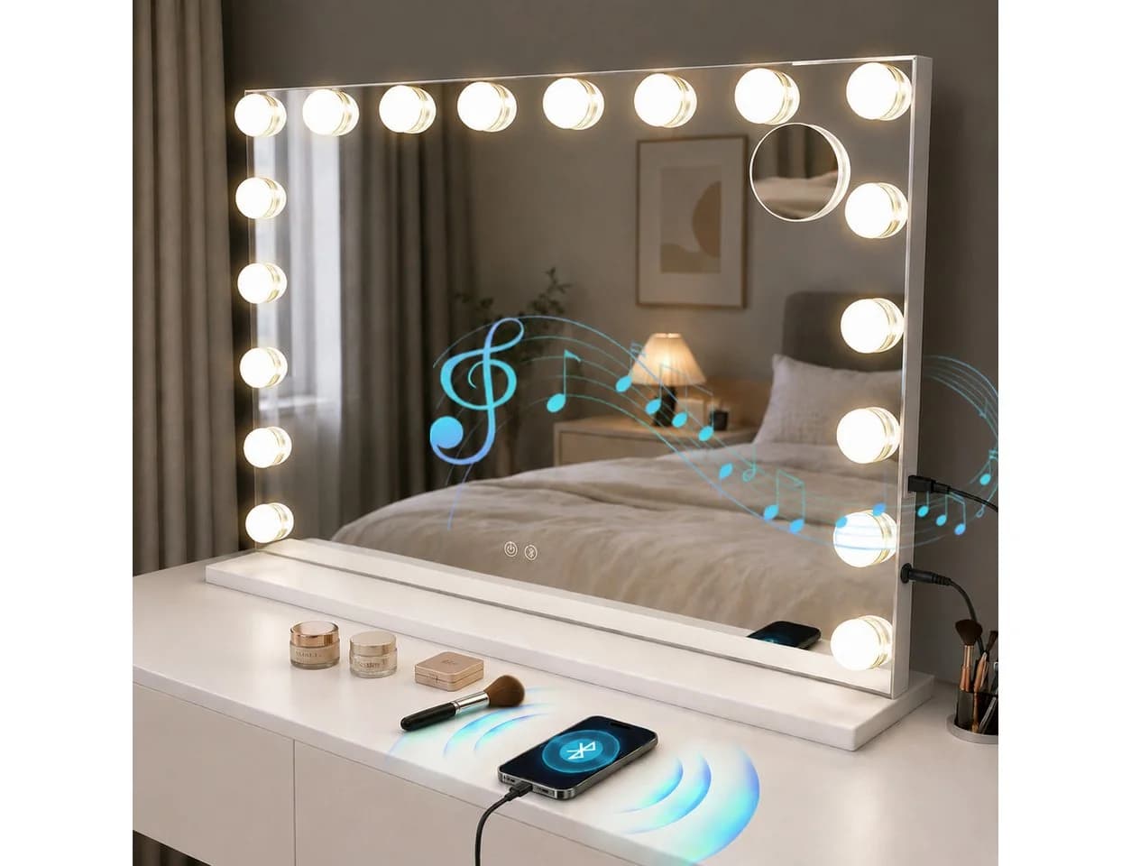 Nettlife Schminkspiegel mit LED-Beleuchtung und Bluetooth - Bild 2