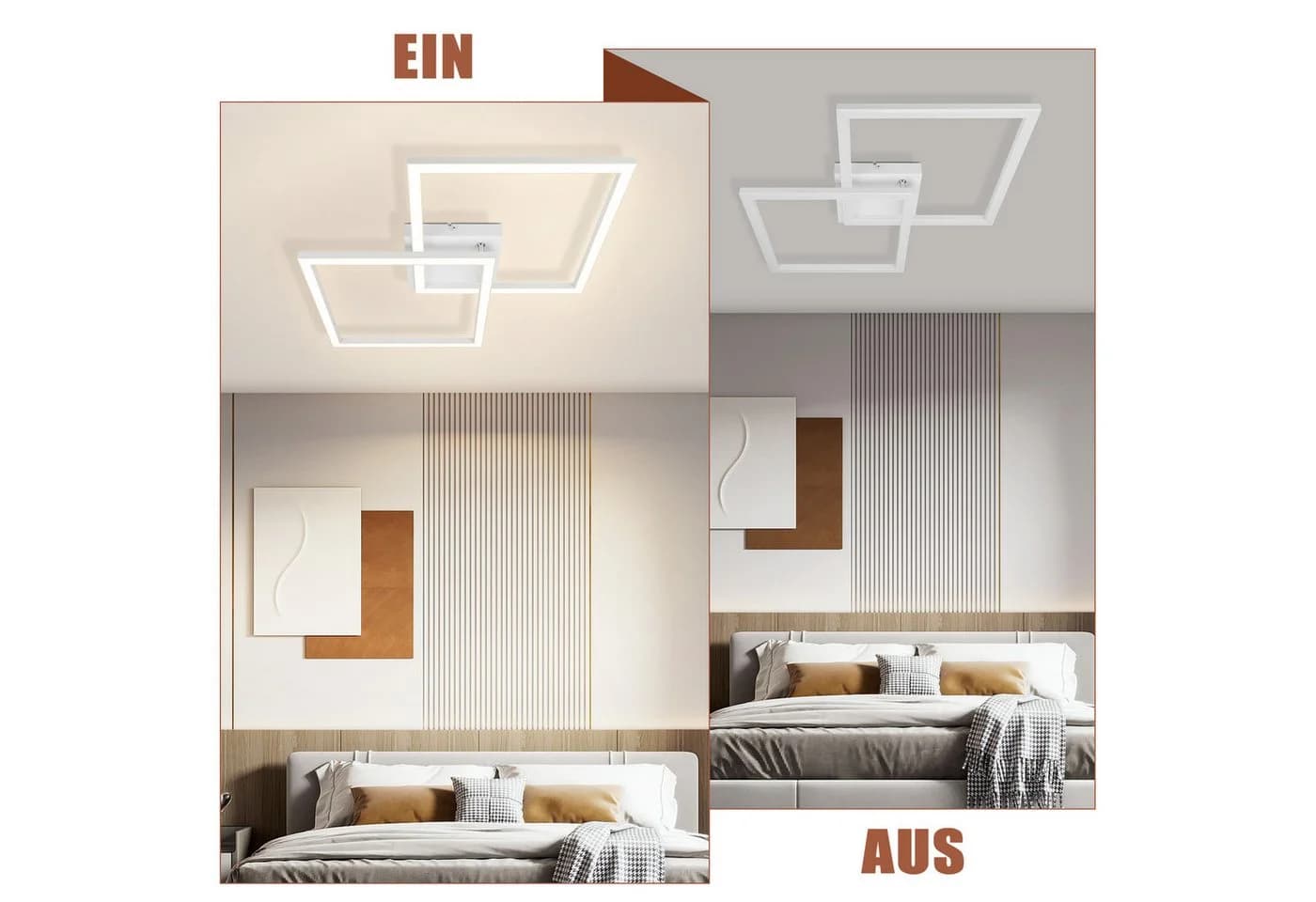 Nettlife LED Deckenleuchte Schwarz Modern Kristall-Optik Warmweiß - Bild 5