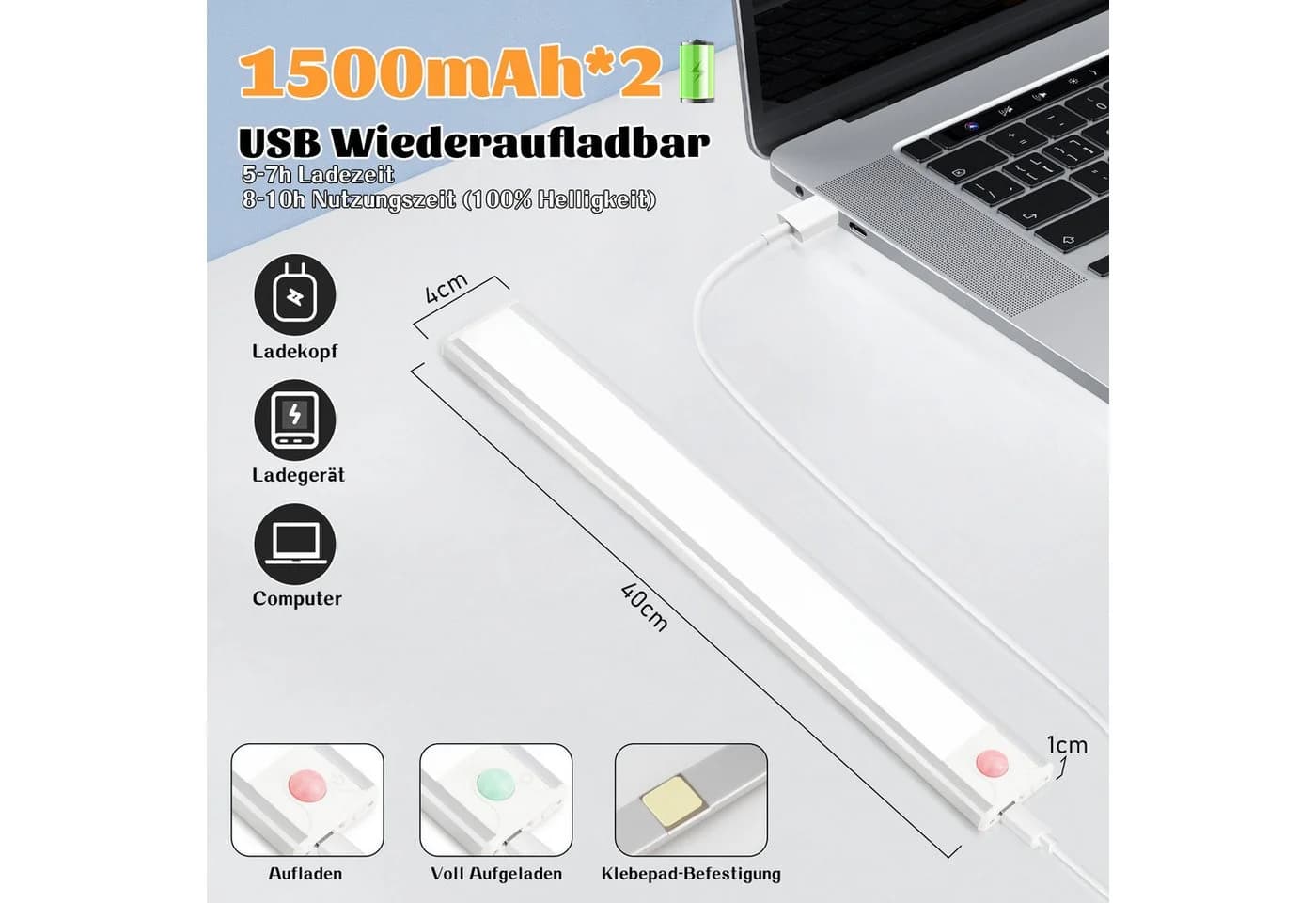 Nettlife LED Schrankbeleuchtung Bewegungsmelder dimmbar USB - Bild 3
