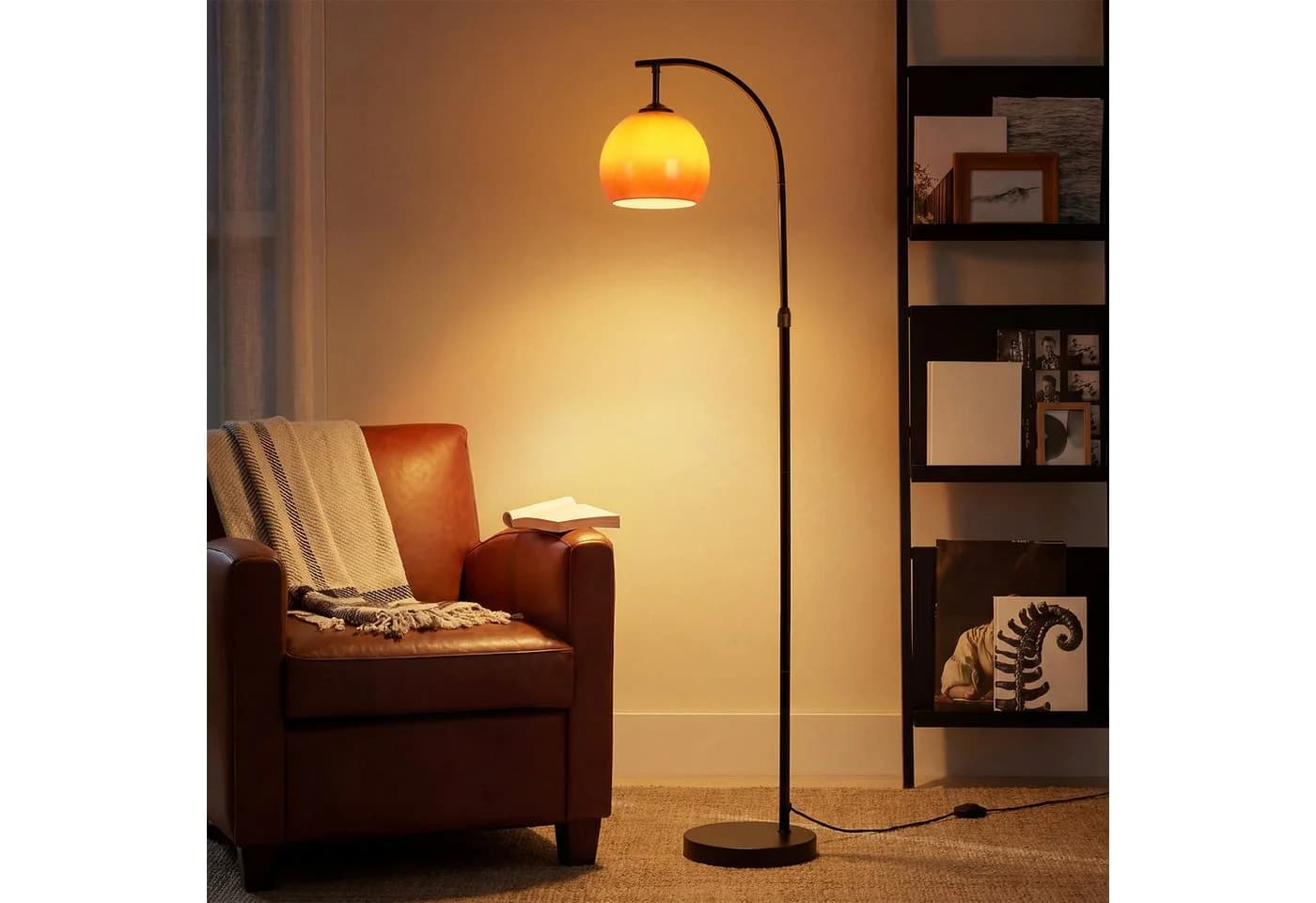 Nettlife Stehlampe Bogen Schwarz E27 Fußschalter - Bild 2