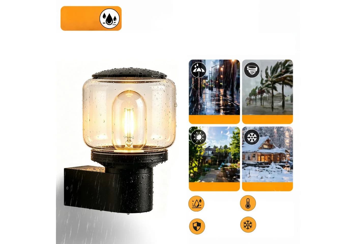 Nettlife Außen-Wandleuchte LED/E27 schwarz - Bild 4