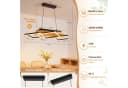 Nettlife LED Pendelleuchte Esstisch dimmbar Holz Metall Schwarz/Braun Bild 3