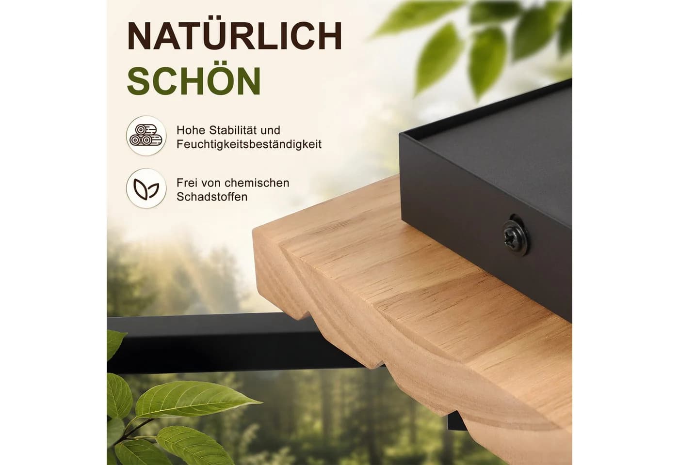 Nettlife LED Pendelleuchte Esstisch dimmbar Holz Metall Schwarz/Braun - Bild 4