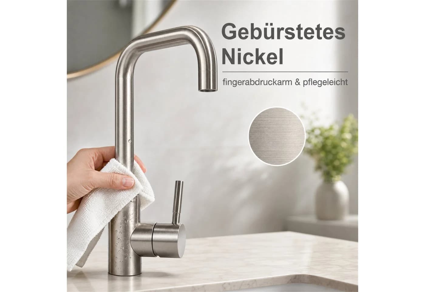 Ledklang Küchenarmatur Edelstahl 360° schwenkbar silber - Bild 5