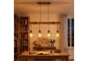 Nettlife Pendelleuchte 3-flammig Holz Schwarz Retro Industrial Bild 4