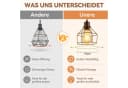 Nettlife Pendelleuchte 3-flammig Holz Schwarz Retro Industrial Bild 5