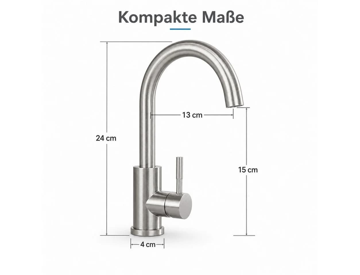 Ledklang Waschtischarmatur Schwarz/Silber Edelstahl Mischbatterie - Bild 4