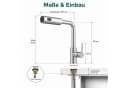 Ledklang Küchenarmatur Schwarz/Silber Edelstahl Optik ausziehbar Bild 3