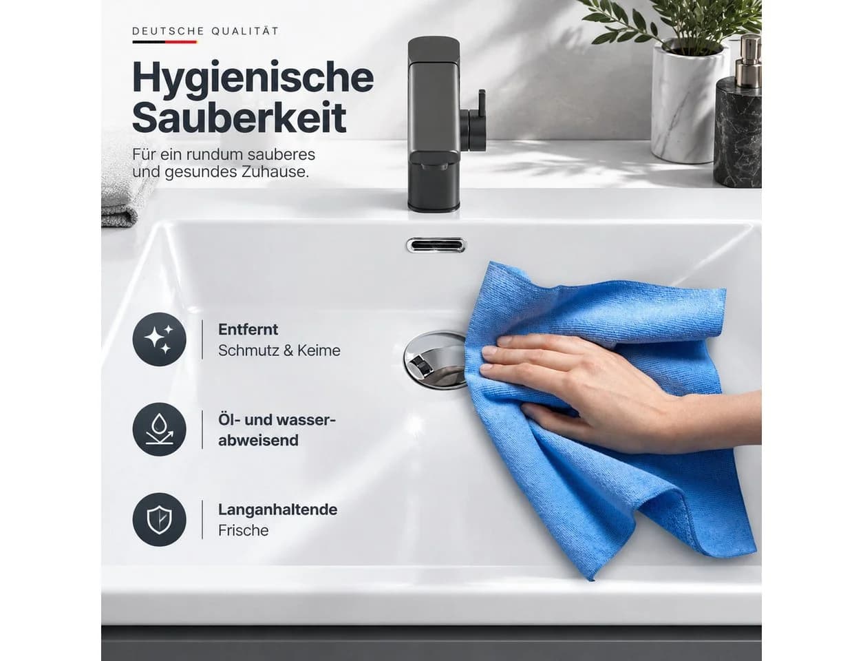 Ledklang Aufsatzwaschbecken Keramik Weiß Eckig 60x42cm - Bild 4