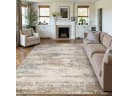 PURECOZY Teppich Kurzflor Abstrakt Blau Braun Gold Rutschfest Bild 2