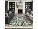 PURECOZY Teppich Kurzflor Schwarz Blumenmuster Rutschfest Bild 2