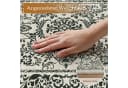 PURECOZY Teppich Kurzflor Schwarz Blumenmuster Rutschfest Bild 4