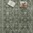 PURECOZY Retro Teppich Grün Rutschfest Wohnzimmerteppich Bild 4