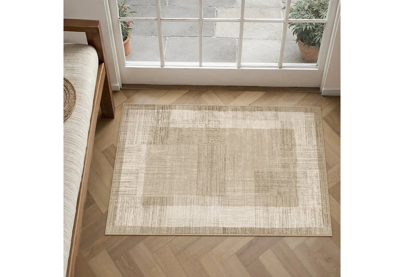 PURECOZY Teppich Kurzflor Braun Rutschfest Waschbar - Bild 3