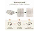 PURECOZY Teppich Kurzflor Karo Beige Grau Braun Rutschfest Waschbar Bild 5