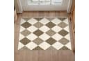 PURECOZY Teppich Kurzflor Karo Beige Grau Braun Bild 1