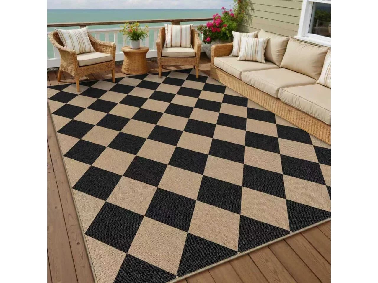 PURECOZY Teppich Braunschwarz Modern Rutschfest - Bild 2