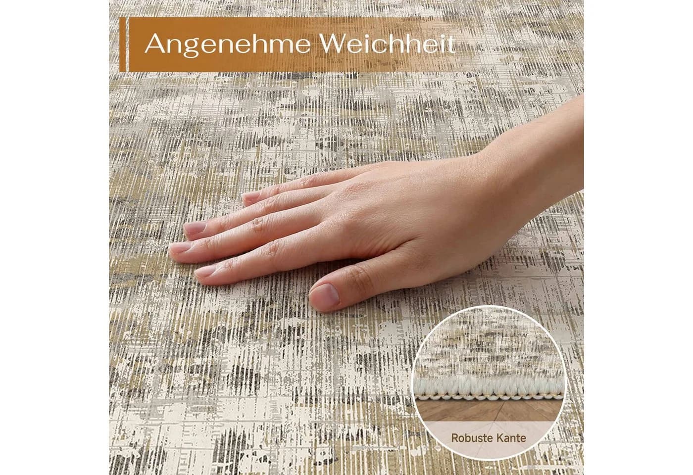 PURECOZY Teppich kurzflor Braun Abstrakt Rutschfest - Bild 5