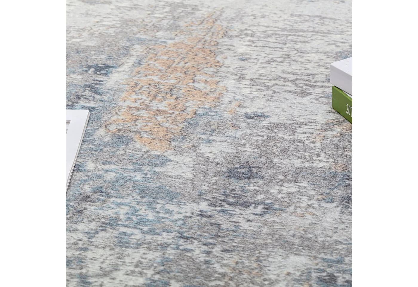 PURECOZY Teppich Blau Modern Abstrakt Kurzflor - Bild 3