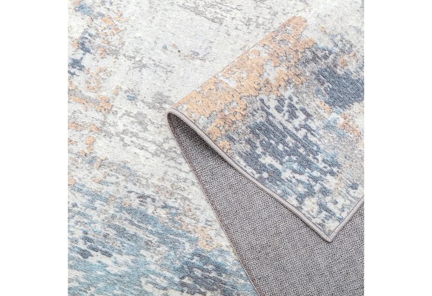 PURECOZY Teppich Blau Modern Abstrakt Kurzflor - Bild 4