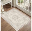 PURECOZY Teppich Kurzflor Retro-Design Beige Grau Braun Bild 2