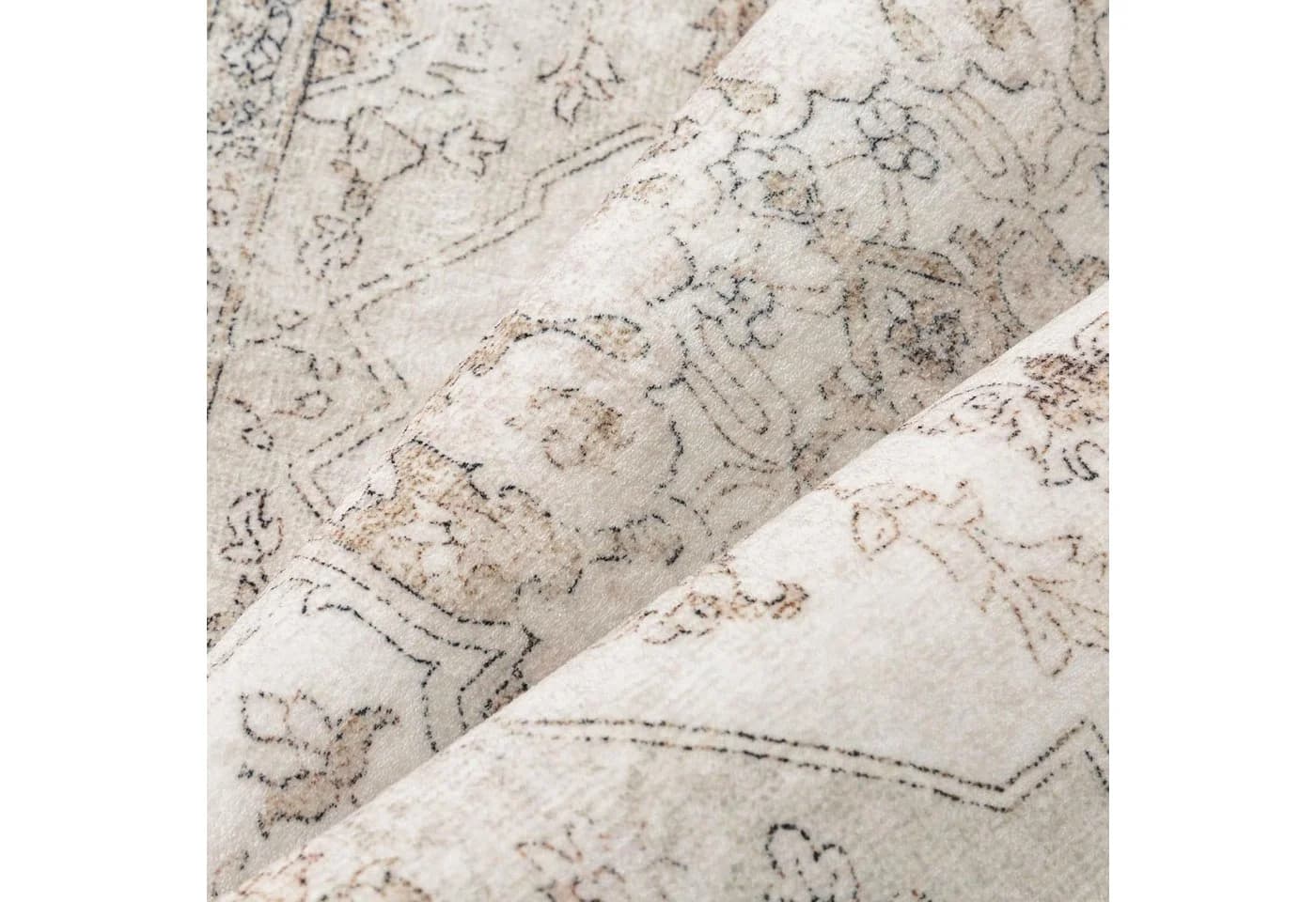 PURECOZY Teppich Kurzflor Retro-Design Beige Grau Braun - Bild 5