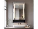Simurq Spiegelschrank Bad mit LED & Entfeuchtungsfunktion Schwarz Bild 1