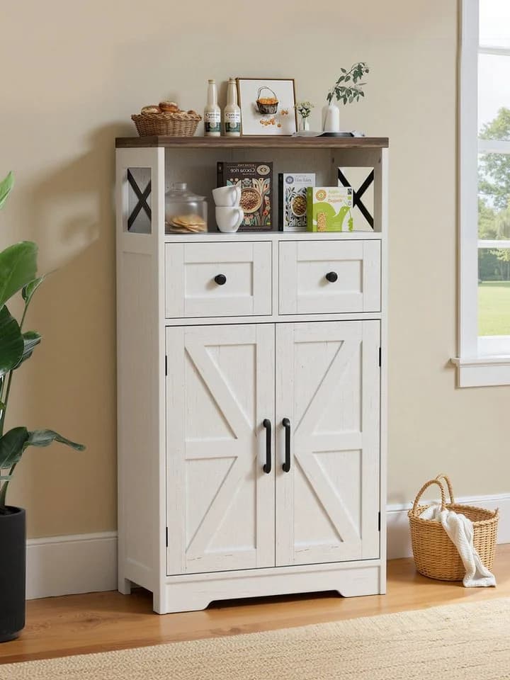 FiveWillowise Sideboard mit 2 Schubladen und offenem Regal - Bild 2