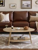 FiveWillowise Couchtisch Massivholz Teetisch Oval Bild 4