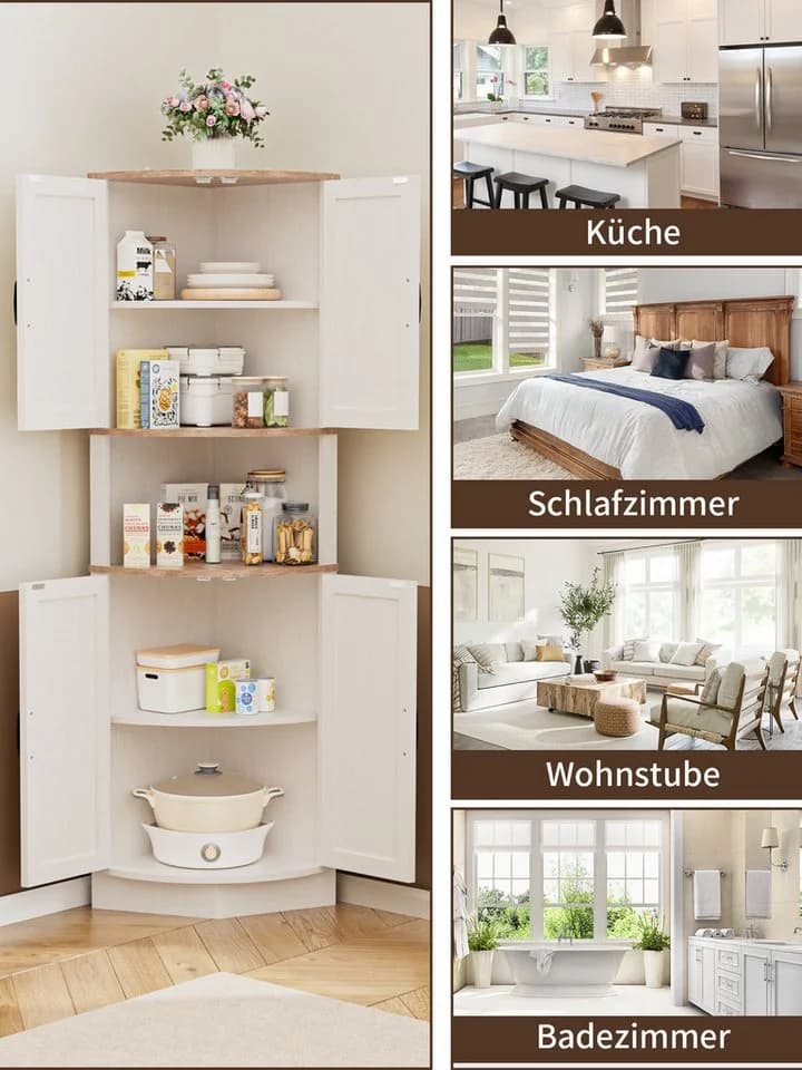 FiveWillowise Eckschrank Weiß 4 Türen Farmhouse - Bild 4
