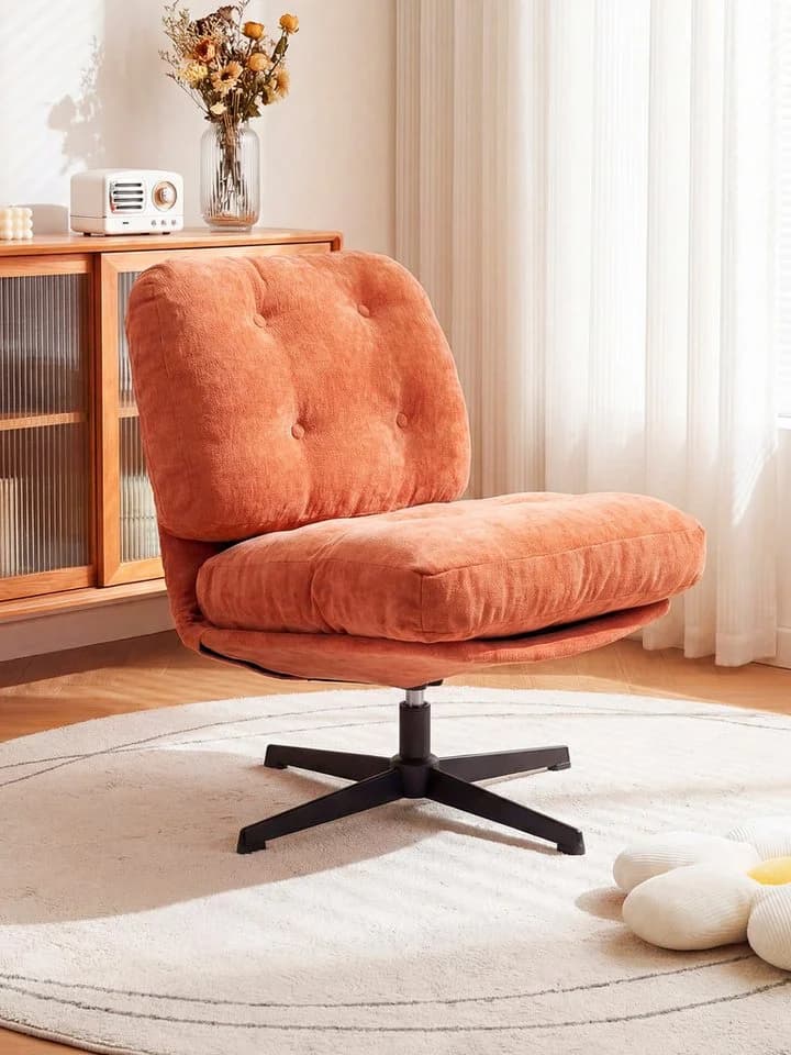 FiveWillowise Relaxsessel 360° drehbar Chenille Orange - Bild 3
