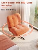 FiveWillowise Relaxsessel 360° drehbar Chenille Orange Bild 5