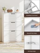 FiveWillowise Schuhschrank Schmal Weiß mit Lamellentür Bild 5