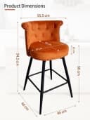 FiveWillowise Barhocker 2er Set Retro Orange Samt Bild 1