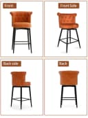 FiveWillowise Barhocker 2er Set Retro Orange Samt Bild 5