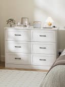 FiveWillowise Sideboard Kommode Weiß mit Steckdosen & USB Bild 2