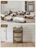 FiveWillowise Schuhschrank Schmal Braun 3 Klapptüren Rattan Bild 5
