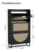 FiveWillowise Schuhschrank Schwarz mit 3 Klappen Bild 1