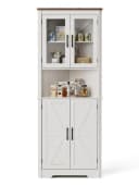FiveWillowise Eckschrank Weiß Modern 5 Ablagen 4 Türen Bild 3