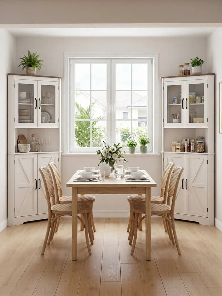 FiveWillowise Eckschrank Weiß Modern 5 Ablagen 4 Türen - Bild 4