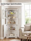 FiveWillowise Eckschrank Weiß Modern 5 Ablagen 4 Türen Bild 5