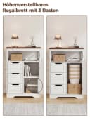 FiveWillowise Buffetschrank Weiß Lamellen Design 3 Schubladen Bild 3