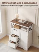 FiveWillowise Buffetschrank Weiß Lamellen Design 3 Schubladen Bild 5