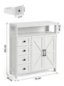 FiveWillowise Sideboard Weiß mit 4 Schubladen und 2 Türen Bild 1