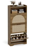 FiveWillowise Schuhschrank Braun Rattan-Finish 3 Türen Bild 3