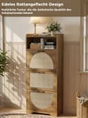 FiveWillowise Schuhschrank Braun Rattan-Finish 3 Türen Bild 4
