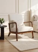 FiveWillowise Sessel mit Armlehnen Beige Massivholzrahmen Modern Bild 3