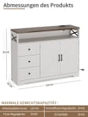 FiveWillowise Stauraumschrank Cremeweiß Holzoptik mit Schubladen Bild 1