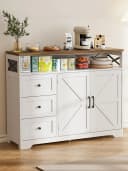 FiveWillowise Stauraumschrank Cremeweiß Holzoptik mit Schubladen Bild 2