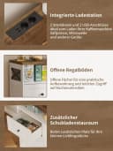 FiveWillowise Stauraumschrank Cremeweiß Holzoptik mit Schubladen Bild 5